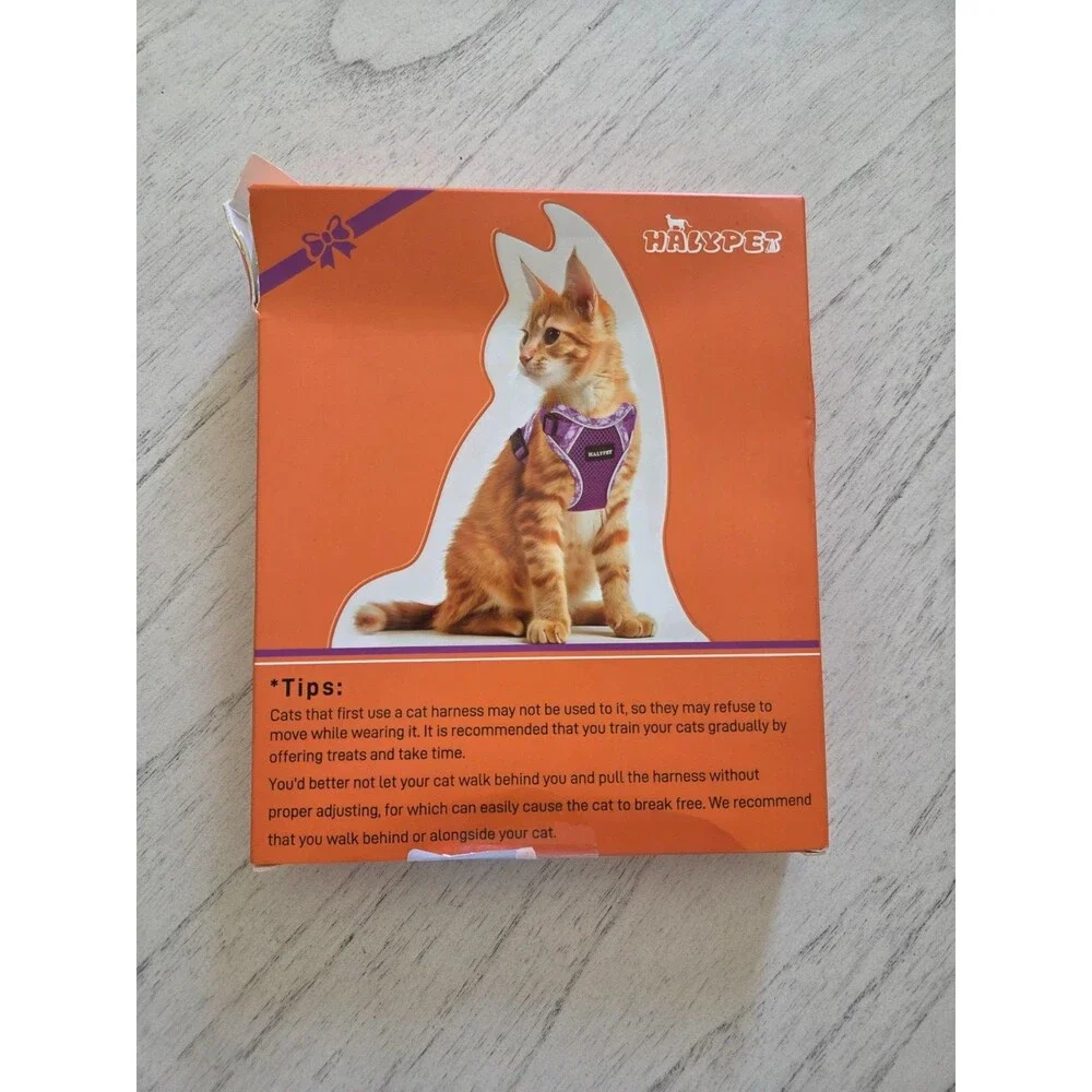 Halypet Cat Harness and Leash Set, Escape Proof, Black - Size Medium